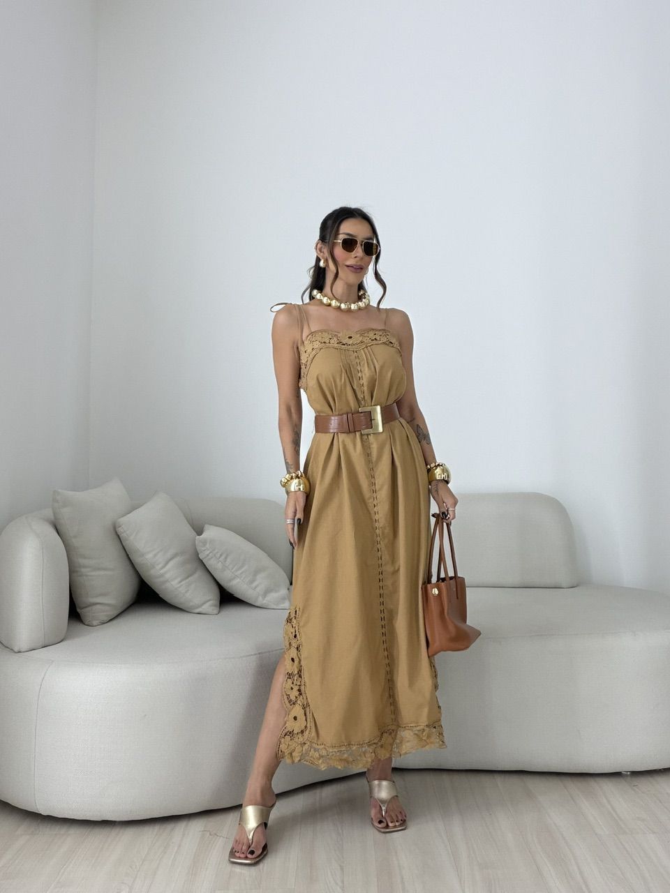 VESTIDO LARISSA RENDA NUDE - 0080090049 - CAROLLA FERRARO