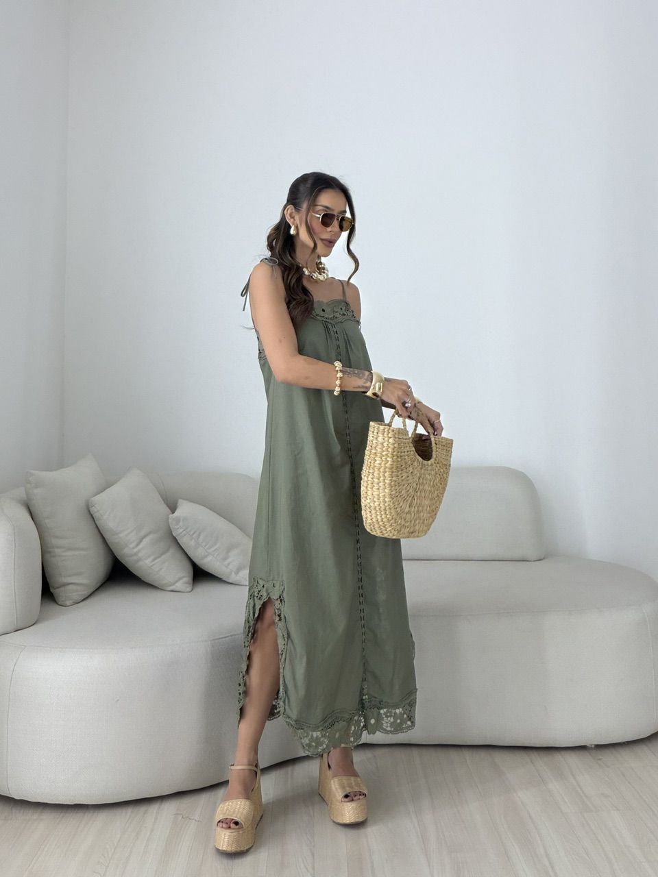 VESTIDO LARISSA RENDA VERDE