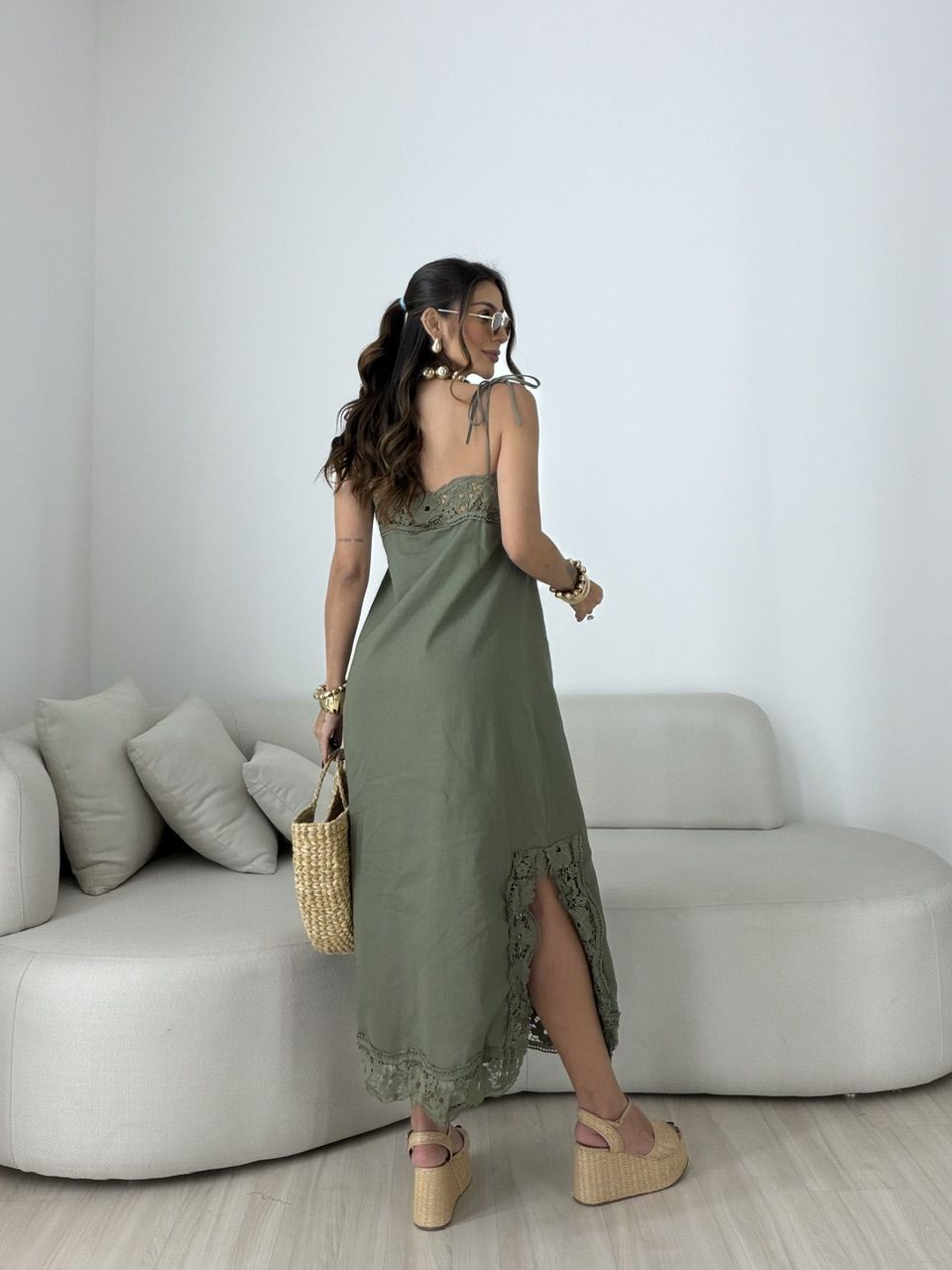 VESTIDO LARISSA RENDA VERDE