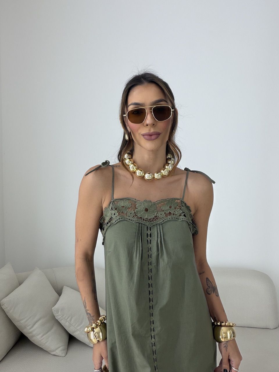 VESTIDO LARISSA RENDA VERDE