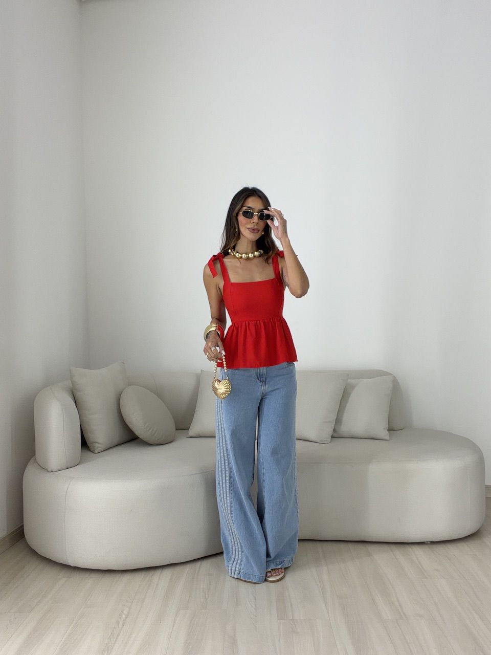 BLUSA MAÍRA PEPLUM VERMELHO