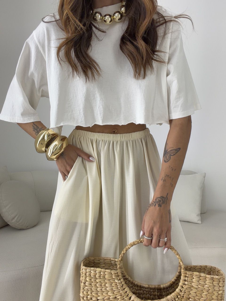 CALÇA MARIA VITÓRIA ALADIM AREIA