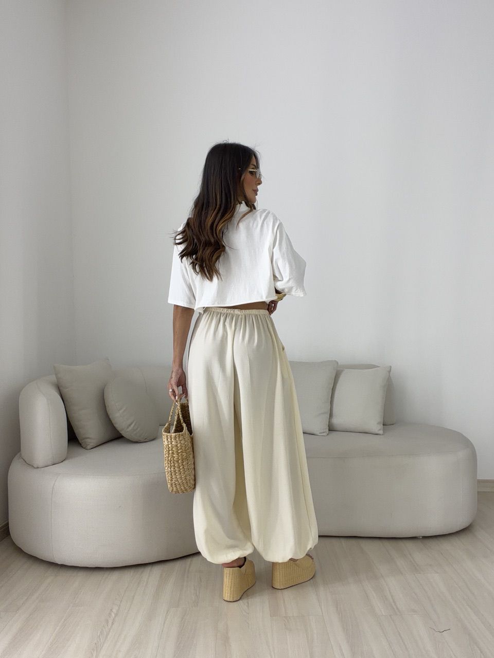 CALÇA MARIA VITÓRIA ALADIM AREIA