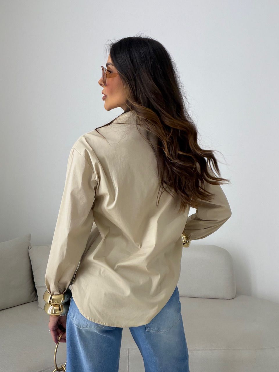 CAMISA ANDRÉIA TRICOLINE AREIA