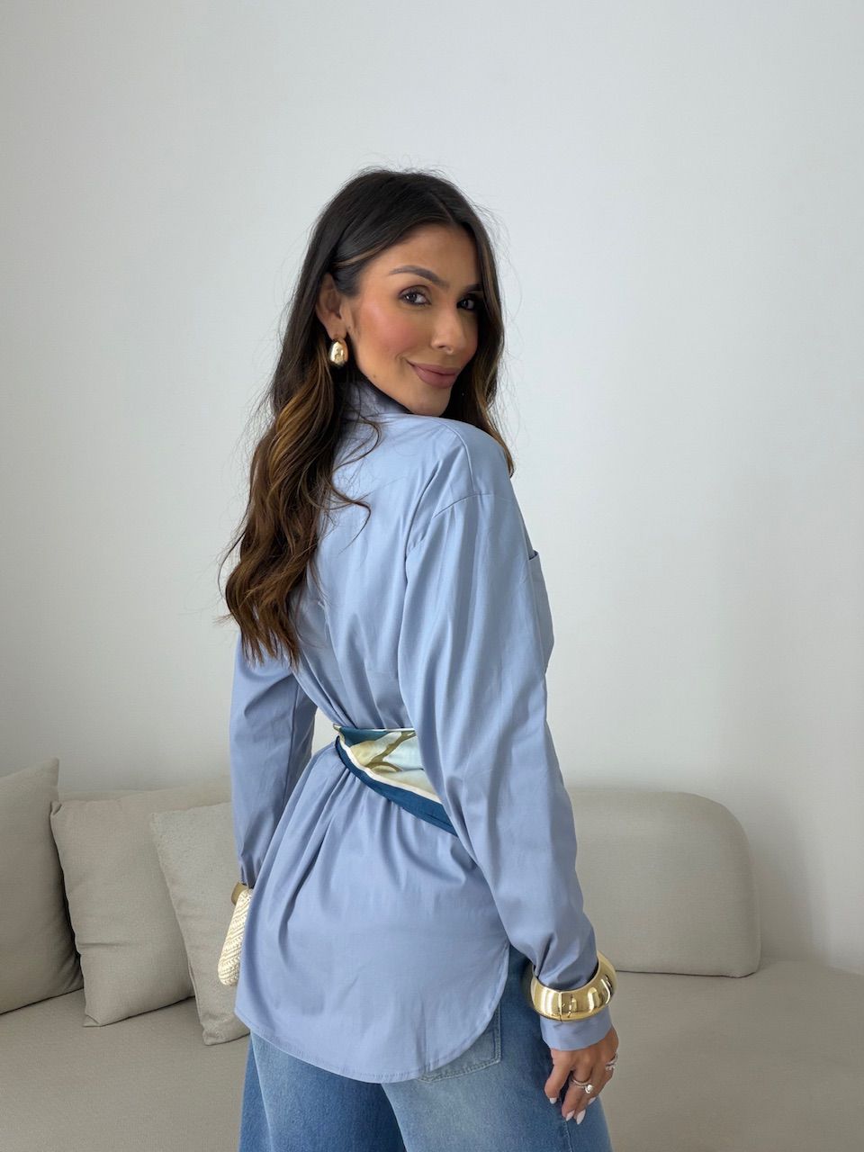 CAMISA ANDRÉIA TRICOLINE AZUL