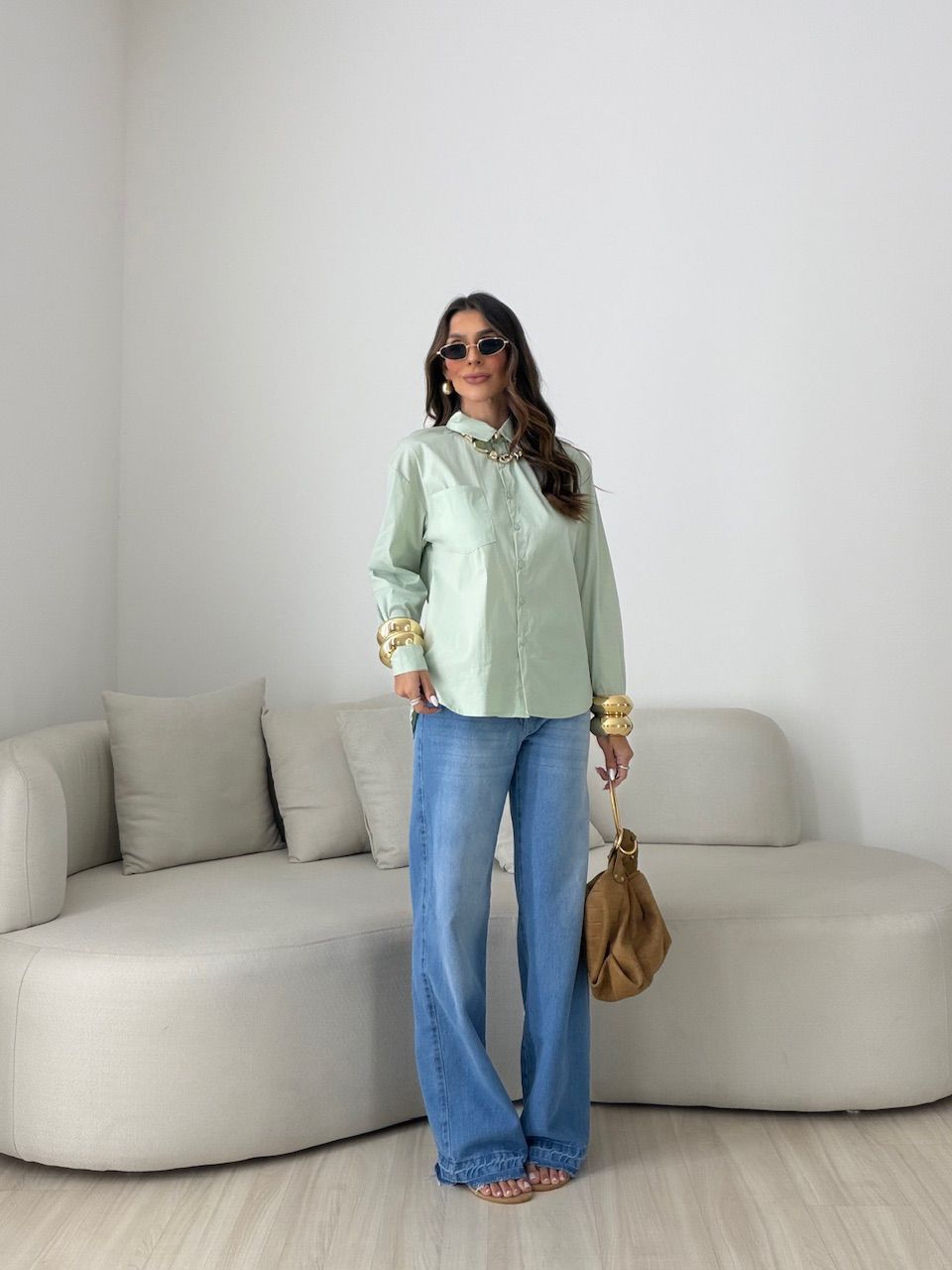 CAMISA ANDRÉIA TRICOLINE MENTA