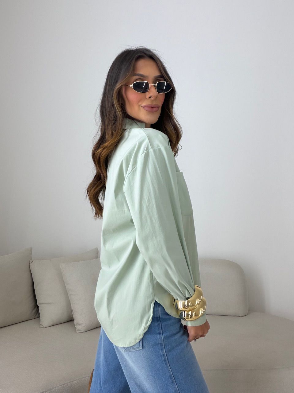 CAMISA ANDRÉIA TRICOLINE MENTA