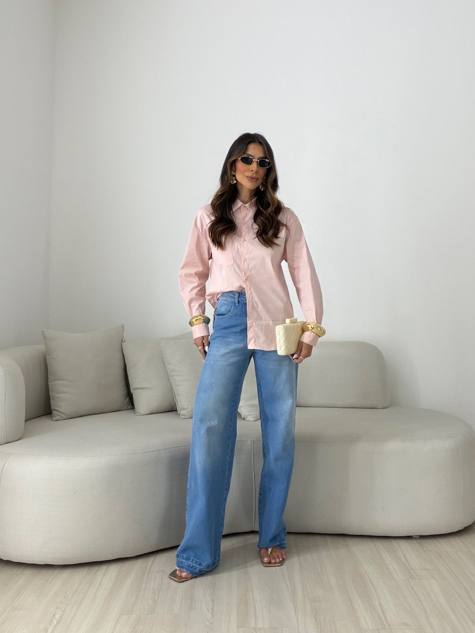 CAMISA ANDRÉIA TRICOLINE ROSA
