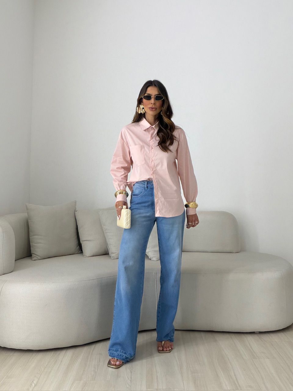 CAMISA ANDRÉIA TRICOLINE ROSA