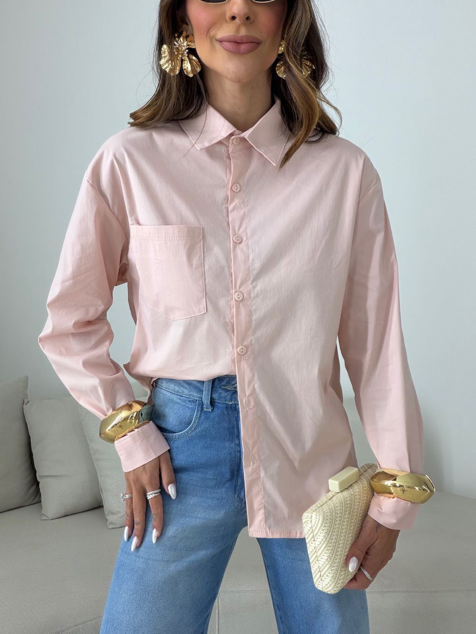 CAMISA ANDRÉIA TRICOLINE ROSA