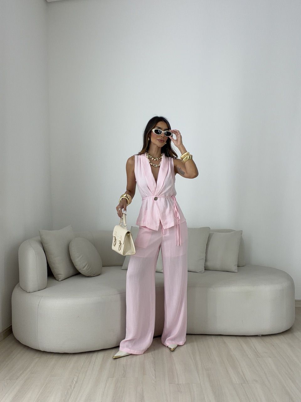 CONJUNTO RAFAELA CALÇA ROSA - 0081200031 - CAROLLA FERRARO