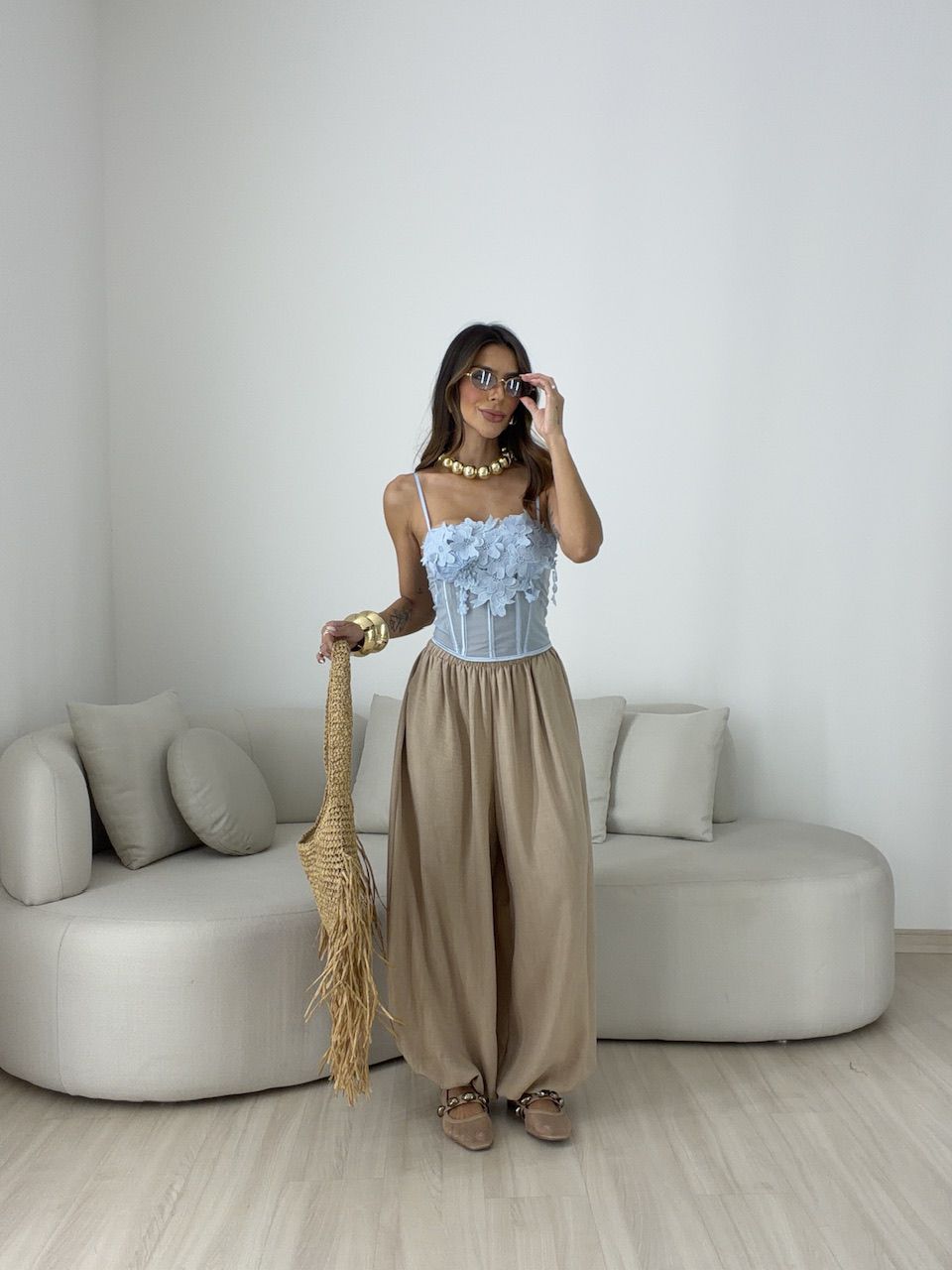 CORPETE PERLA FLORAL AZUL