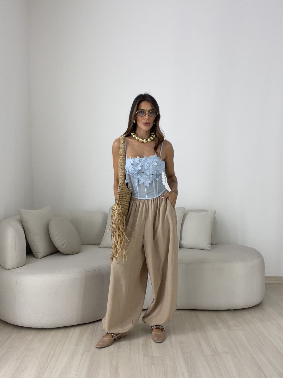 CORPETE PERLA FLORAL AZUL