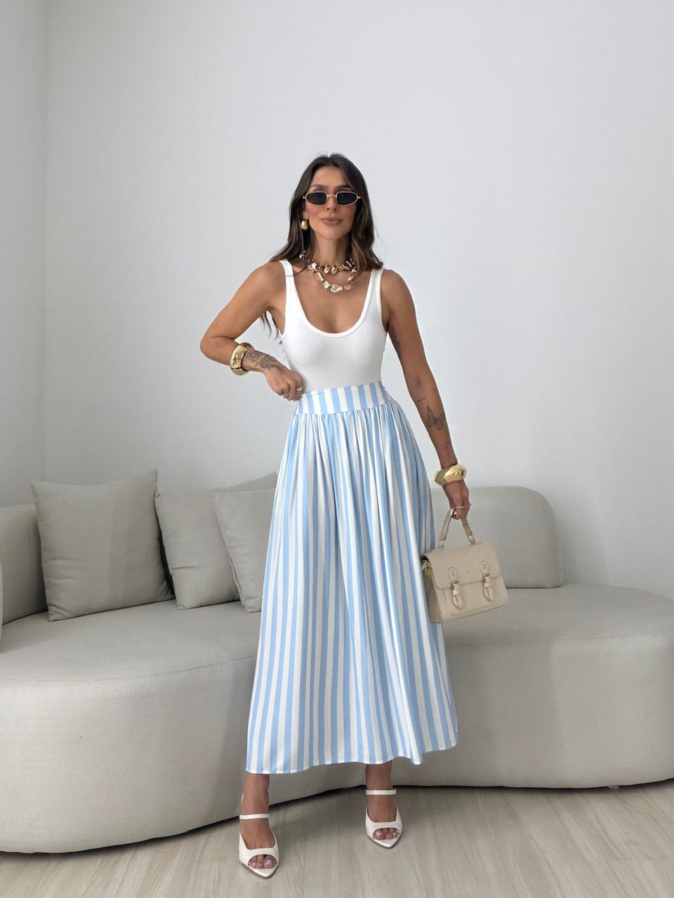 SAIA VALENTINA LISTRADA AZUL
