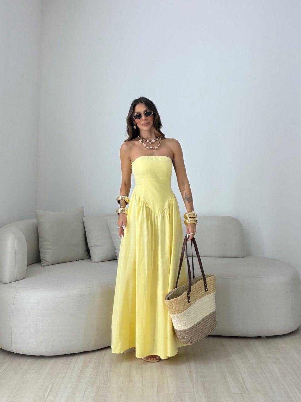 VESTIDO MARIAH TOMARA QUE CAIA AMARELO - 008090011 - CAROLLA FERRARO