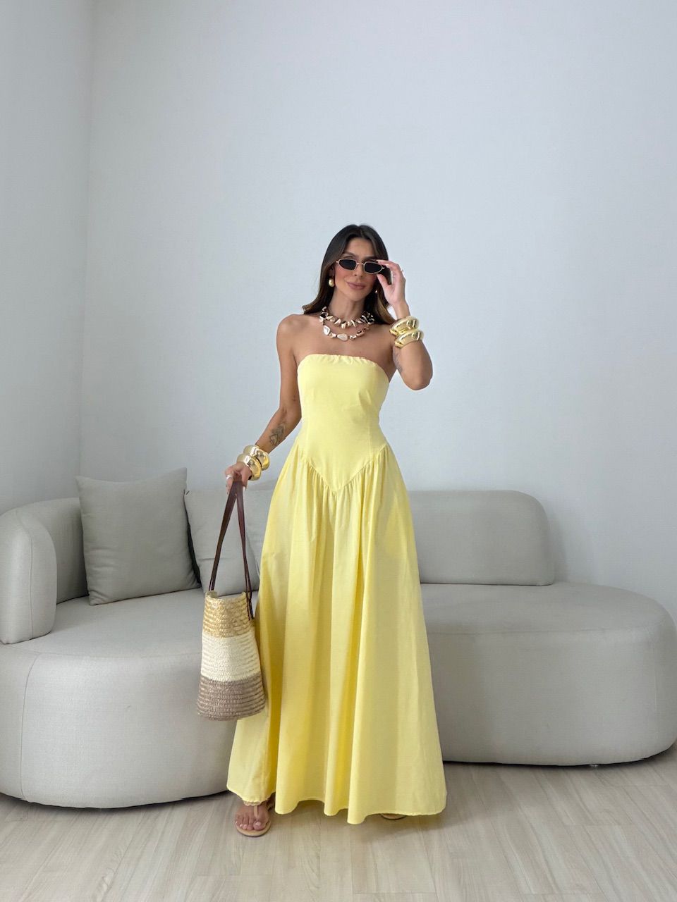 VESTIDO MARIAH TOMARA QUE CAIA AMARELO