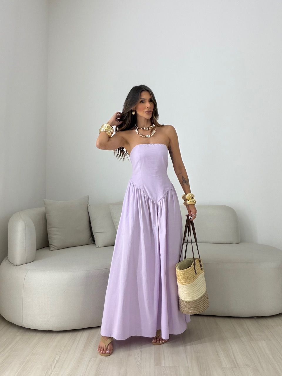VESTIDO MARIAH TOMARA QUE CAIA LILÁS