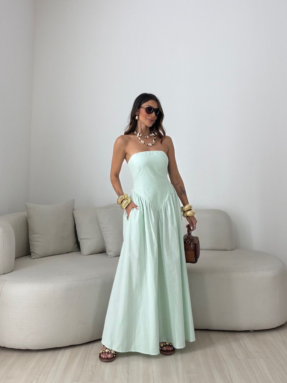 VESTIDO MARIAH TOMARA QUE CAIA MENTA - 0080900196 - CAROLLA FERRARO