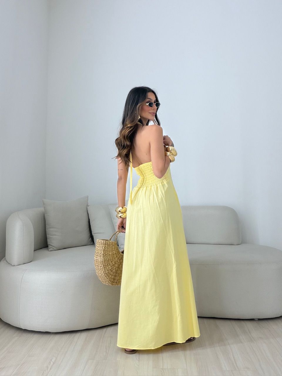VESTIDO NINA FRENTE ÚNICA AMARELO