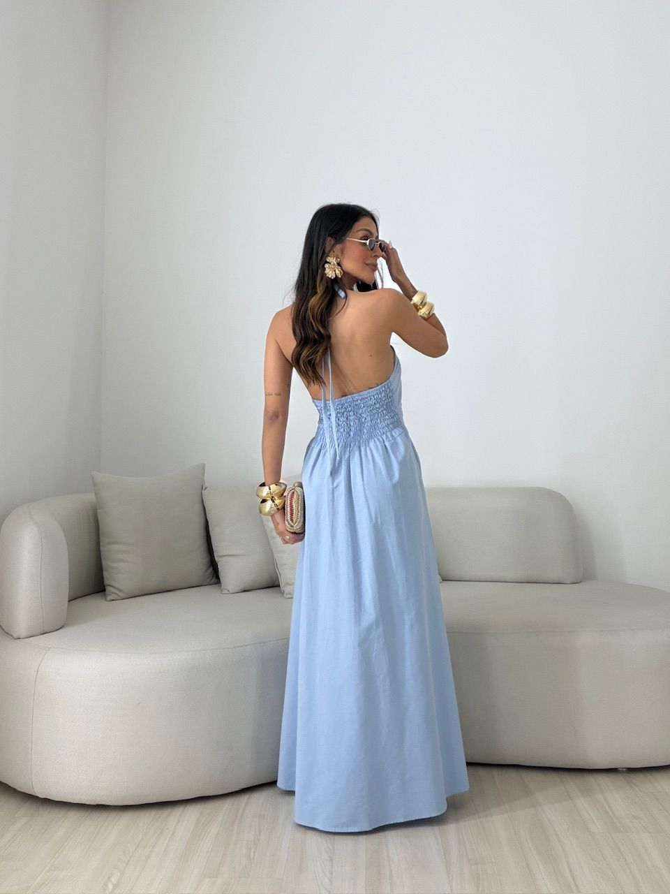 VESTIDO NINA FRENTE ÚNICA AZUL