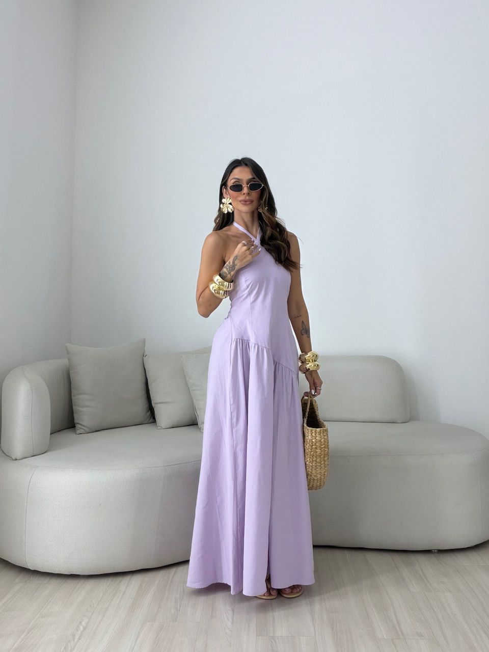 VESTIDO NINA FRENTE ÚNICA LILÁS - 0080880065 - CAROLLA FERRARO