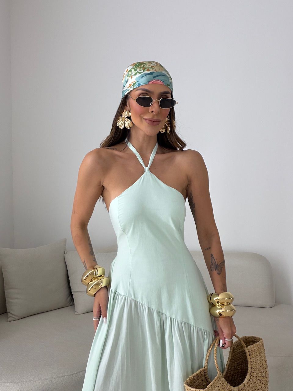 VESTIDO NINA FRENTE ÚNICA MENTA