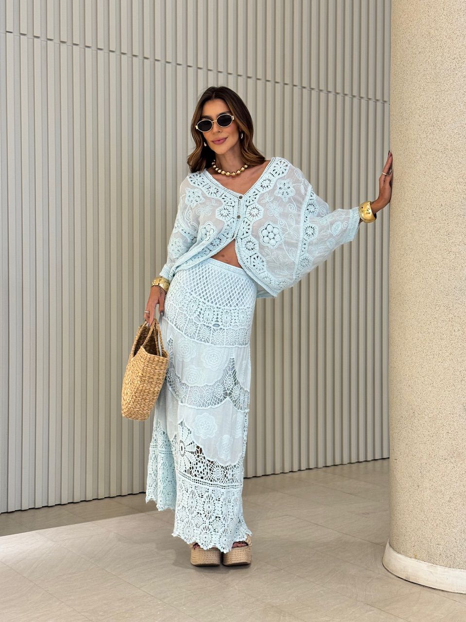 CAMISA REGINA CROCHÊ AZUL