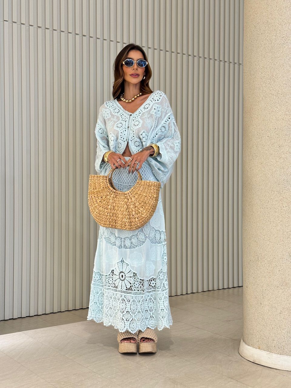 CAMISA REGINA CROCHÊ AZUL