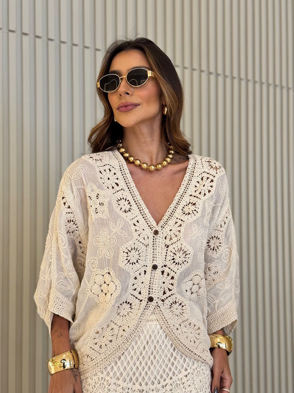 CAMISA REGINA CROCHÊ CRU