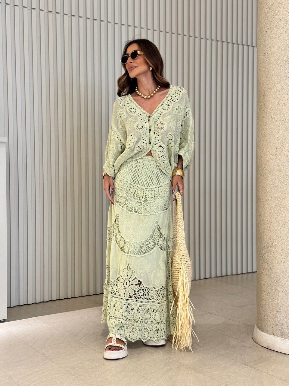 CAMISA REGINA CROCHÊ VERDE