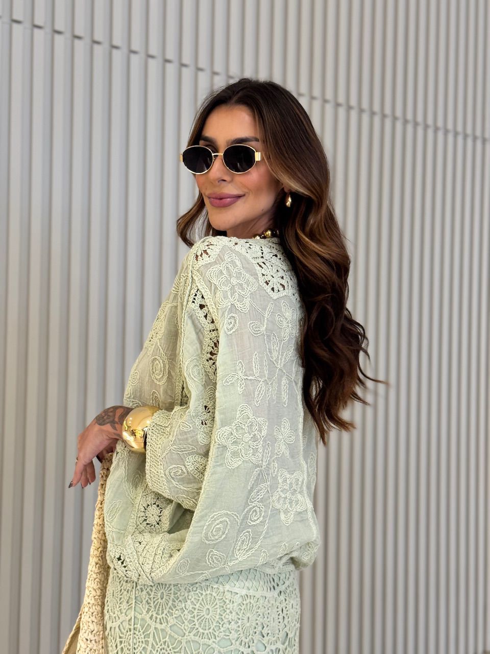 CAMISA REGINA CROCHÊ VERDE