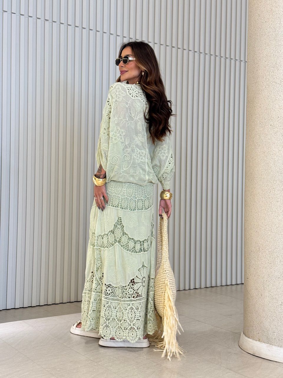 CAMISA REGINA CROCHÊ VERDE