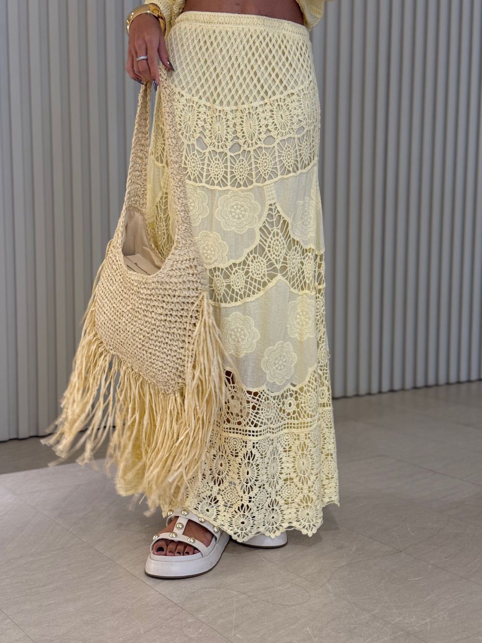 SAIA CLAUDIA CROCHÊ YELLOW BUTTER