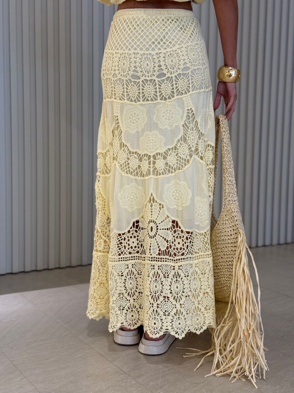 SAIA CLAUDIA CROCHÊ YELLOW BUTTER - 0072410431 - CAROLLA FERRARO