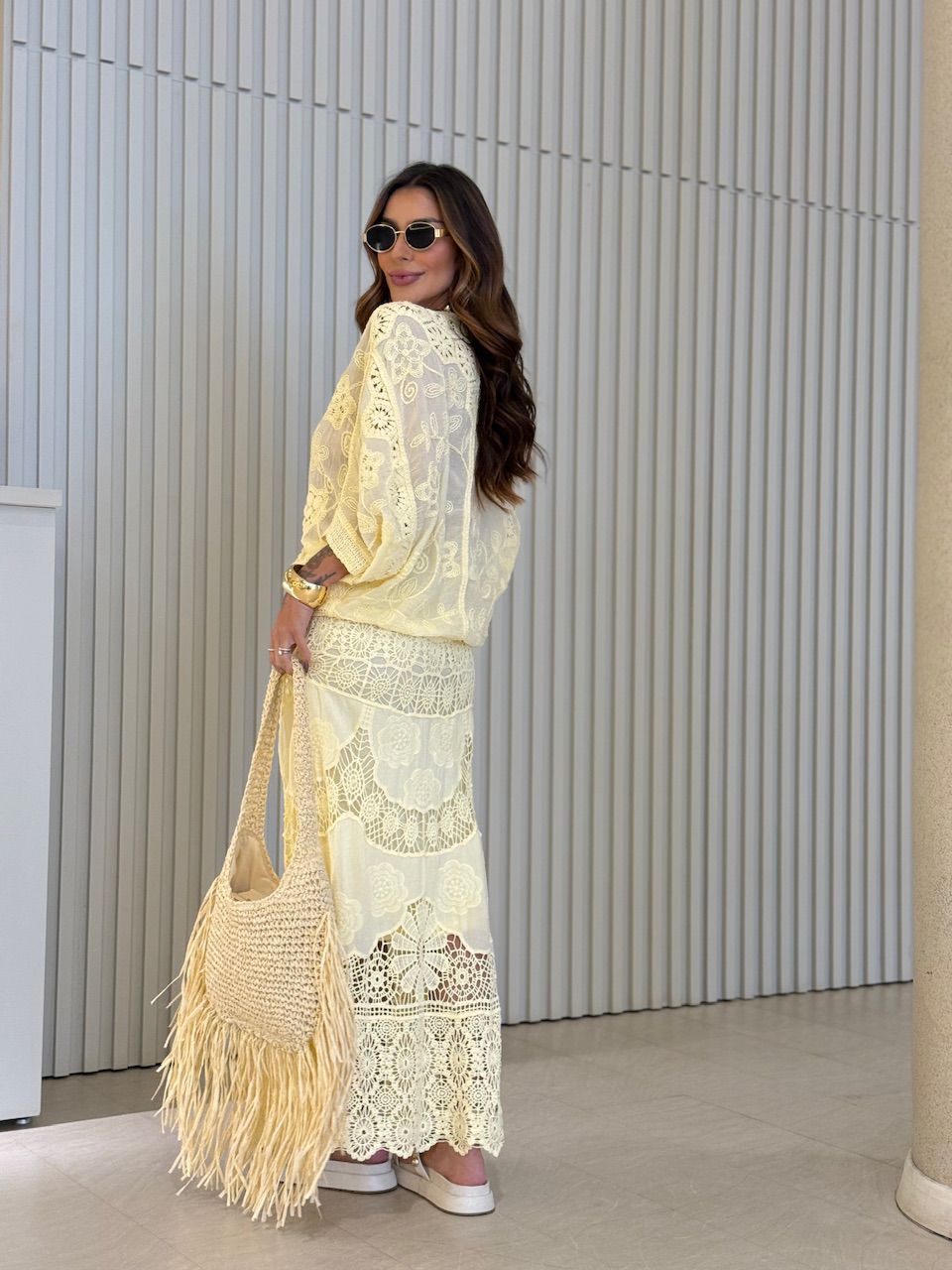 SAIA CLAUDIA CROCHÊ YELLOW BUTTER