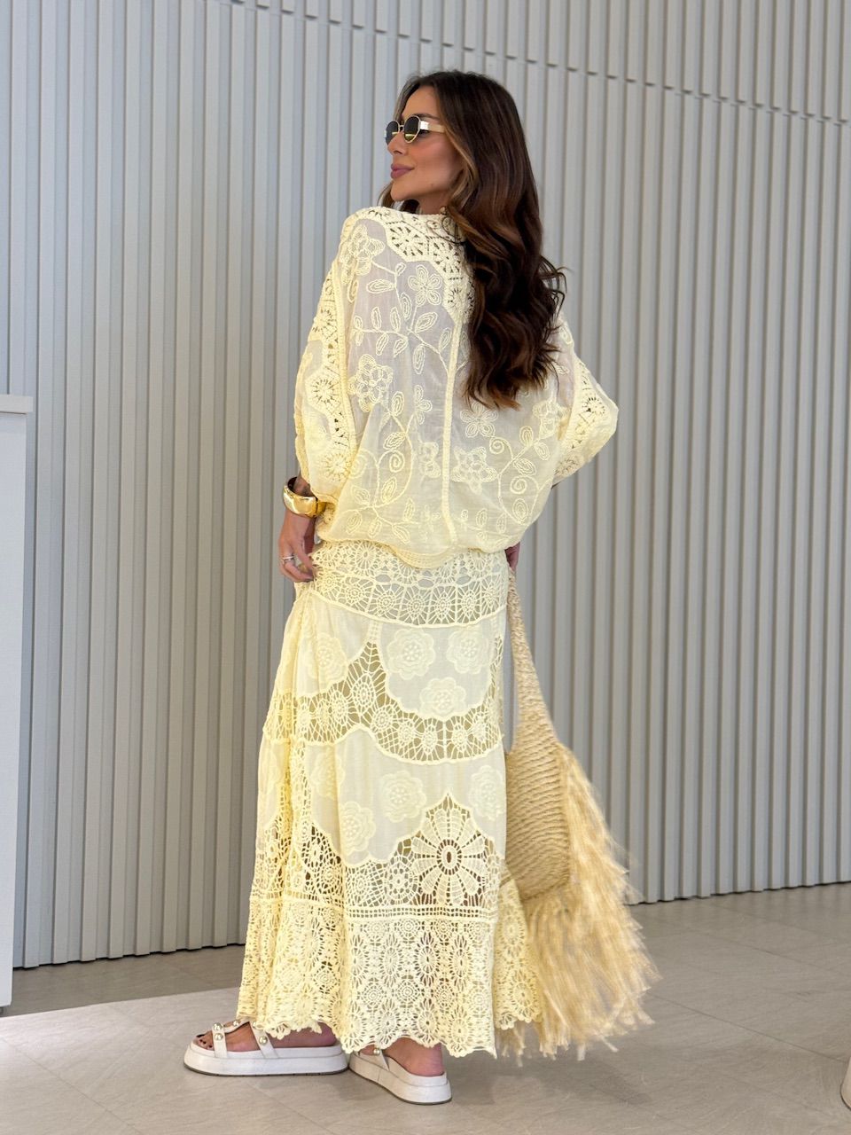 SAIA CLAUDIA CROCHÊ YELLOW BUTTER