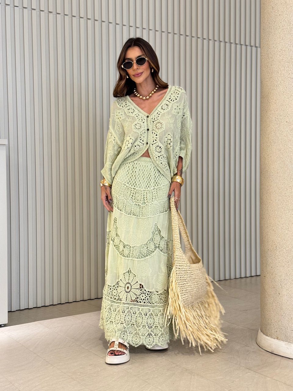 SAIA CLAUDIA CROCHÊ VERDE