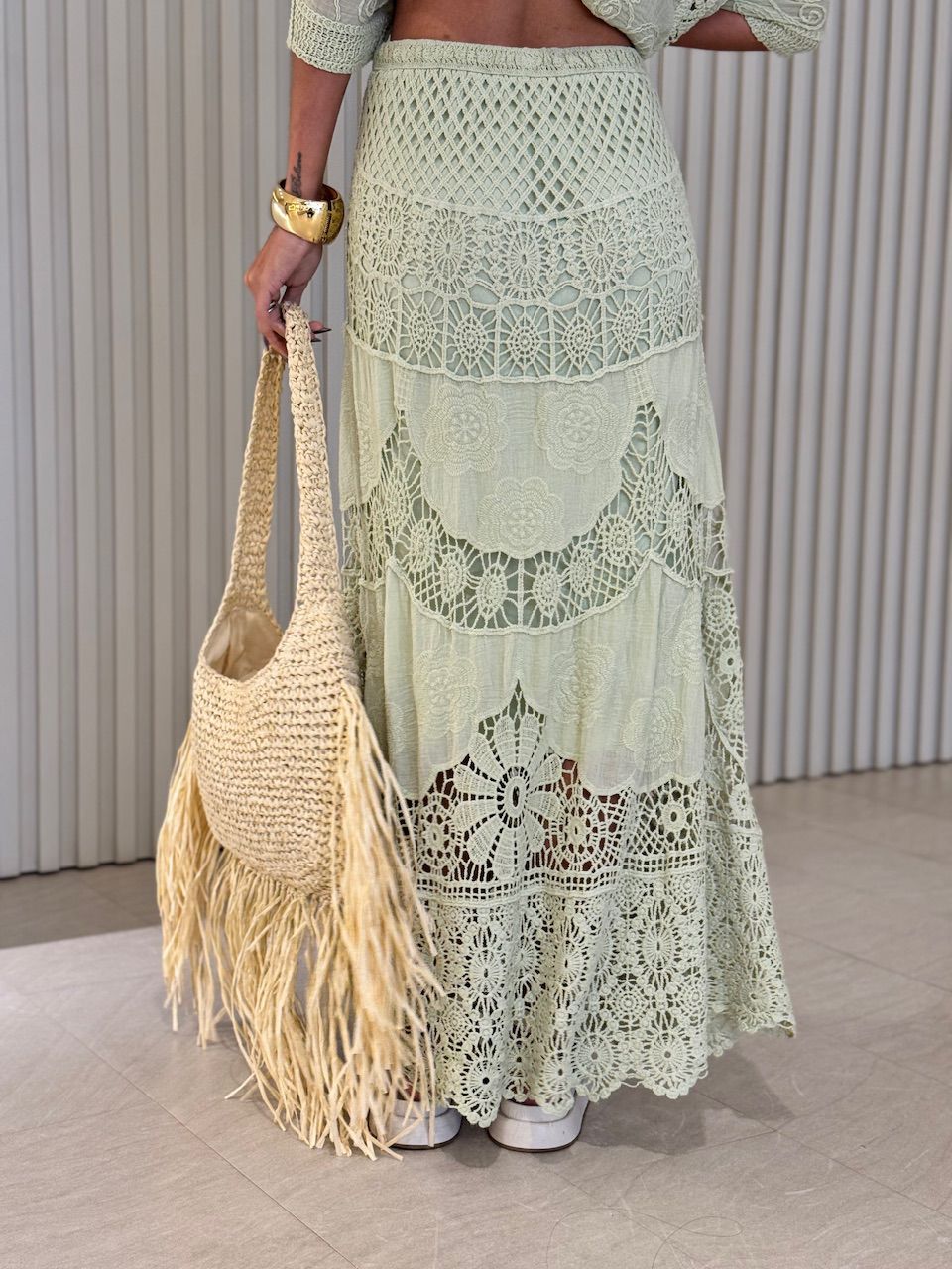 SAIA CLAUDIA CROCHÊ VERDE