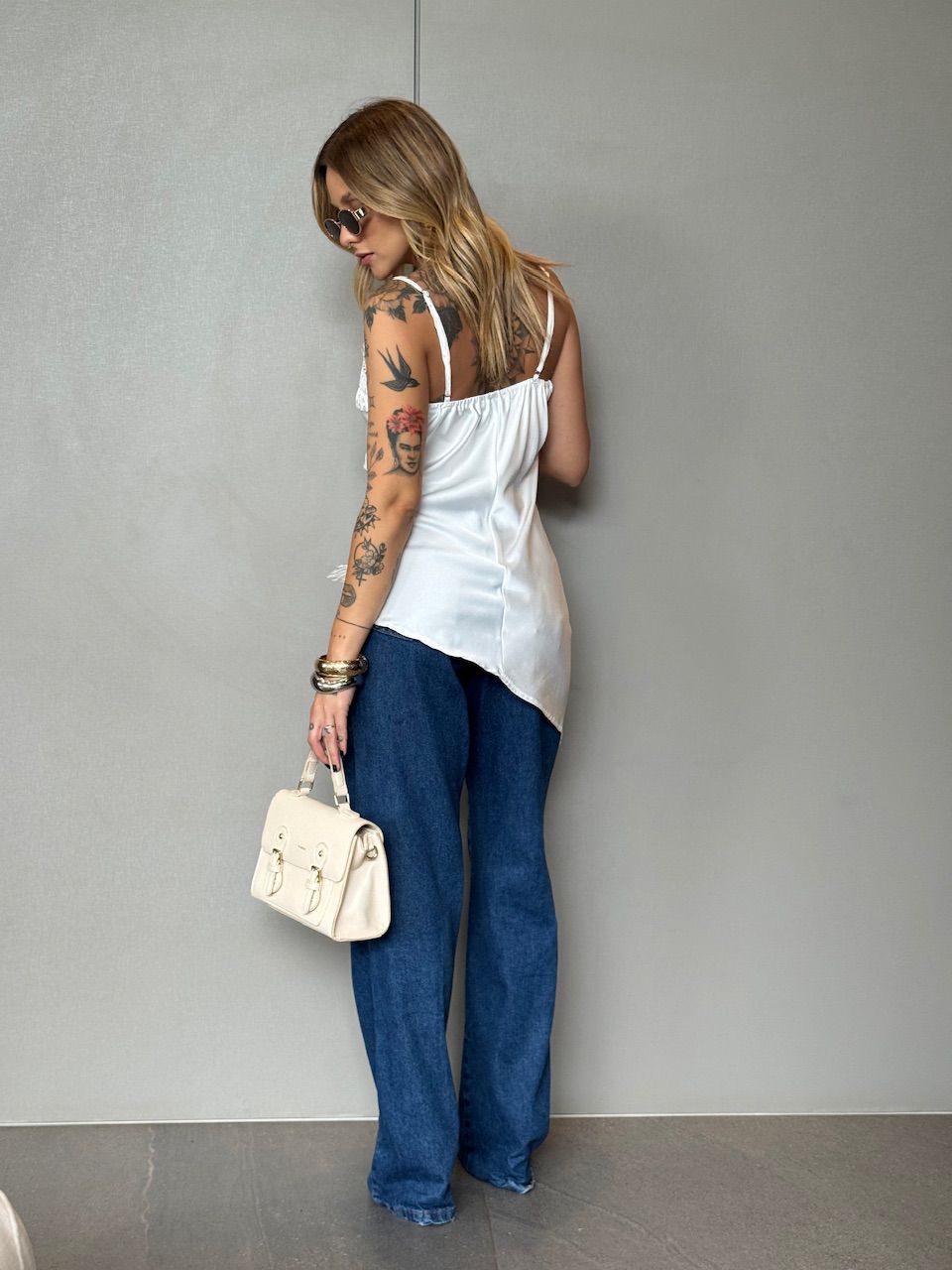 BLUSA ALANA ACETINADA OFF