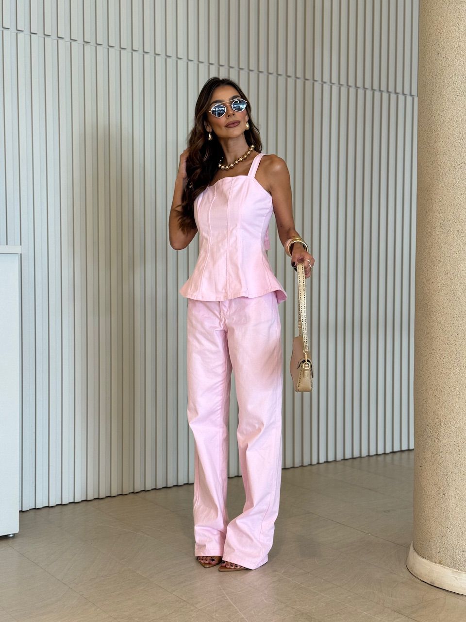 CALÇA KELLY JEANS ROSA