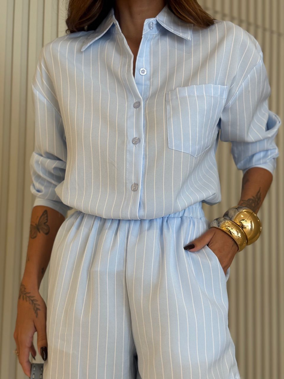 CONJUNTO DEBORA LISTRADO AZUL