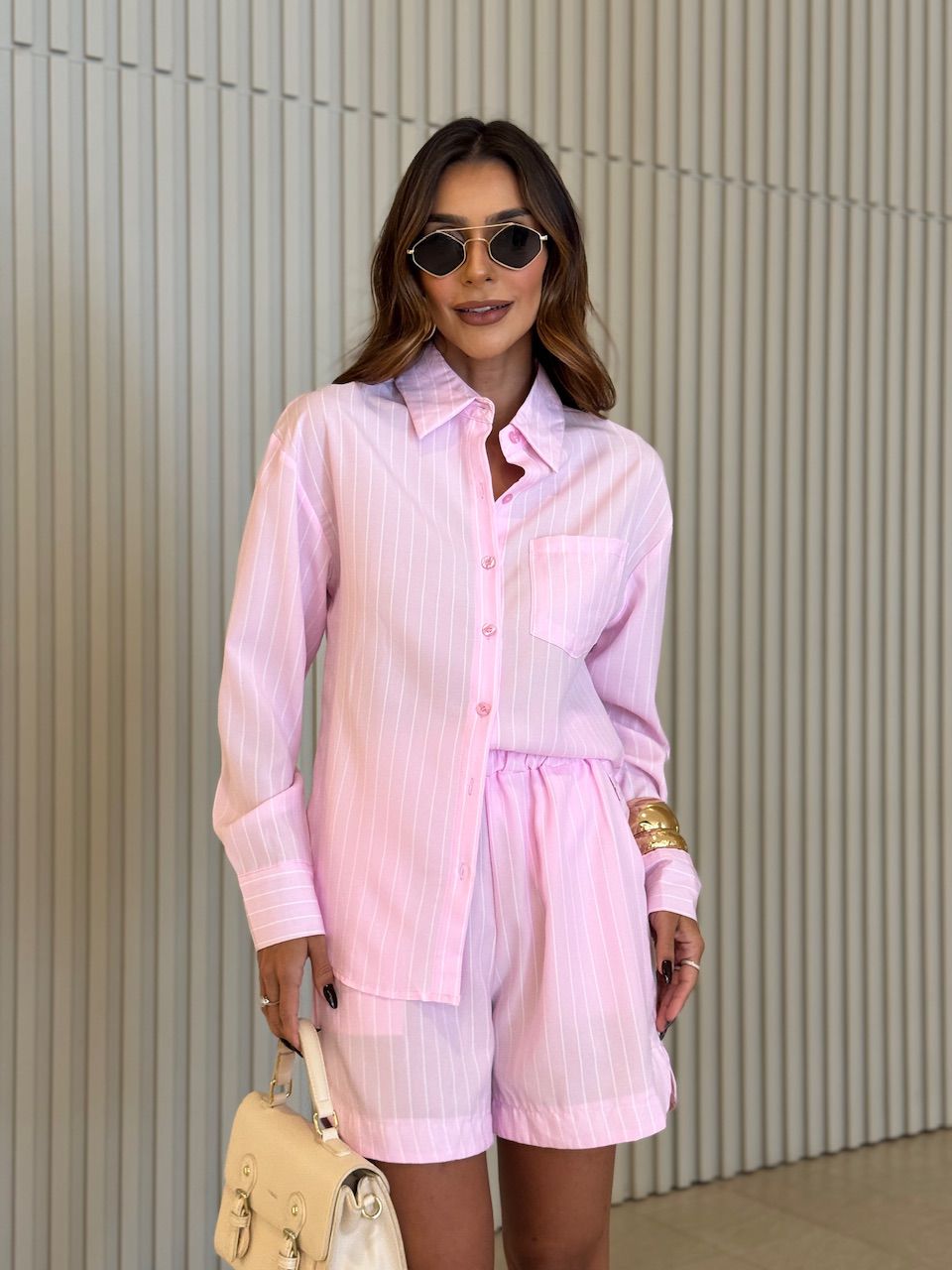 CONJUNTO DEBORA LISTRADO ROSA