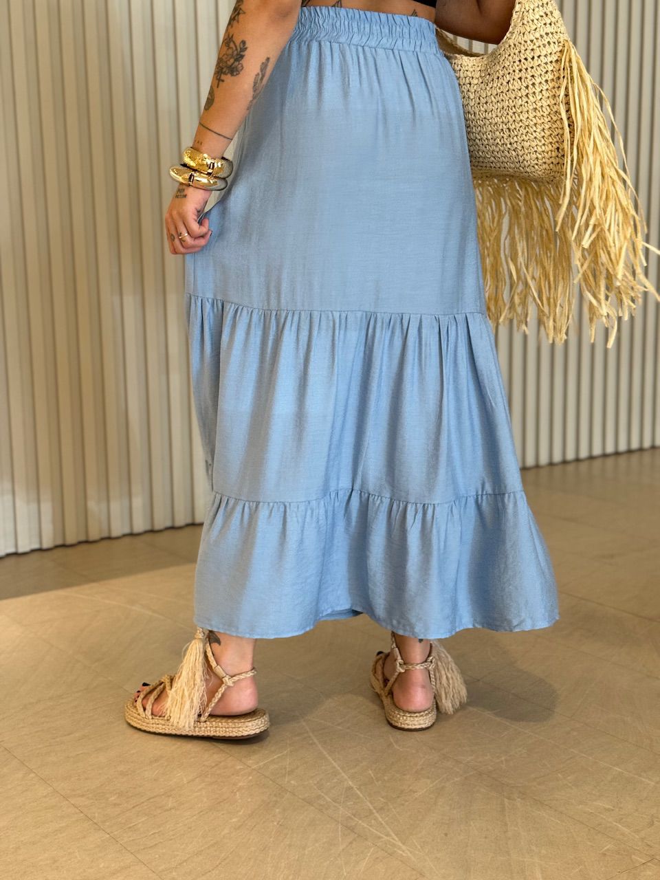 CONJUNTO FERNANDA SAIA LONGA AZUL