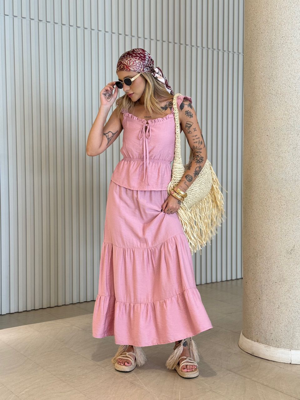 CONJUNTO FERNANDA SAIA LONGA ROSA