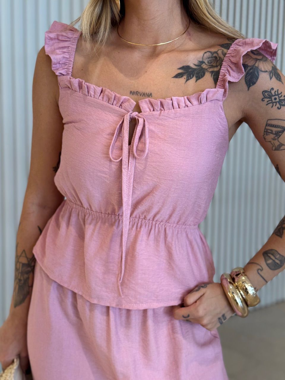 CONJUNTO FERNANDA SAIA LONGA ROSA