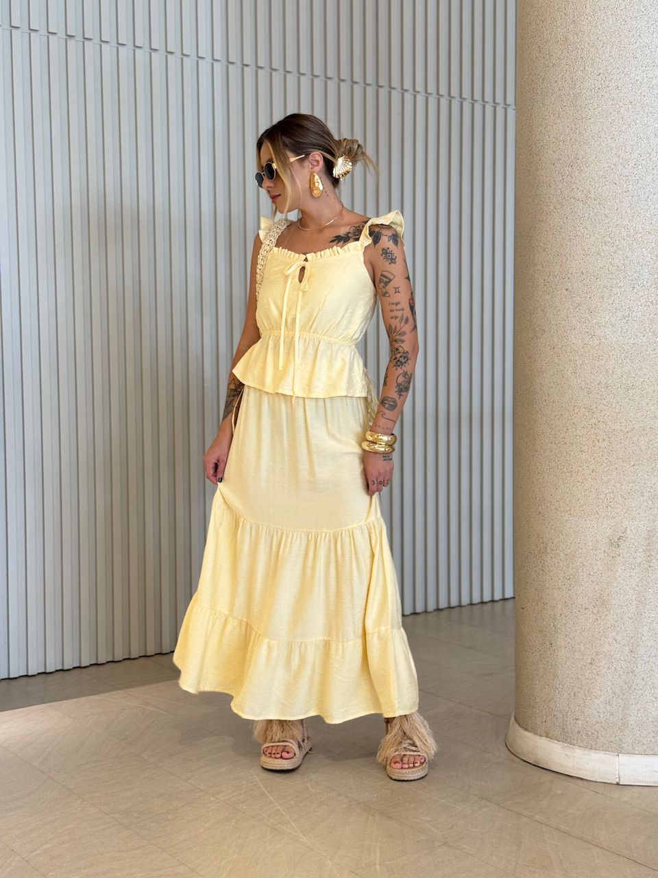 CONJUNTO FERNANDA SAIA LONGA YELLOW BUTTER