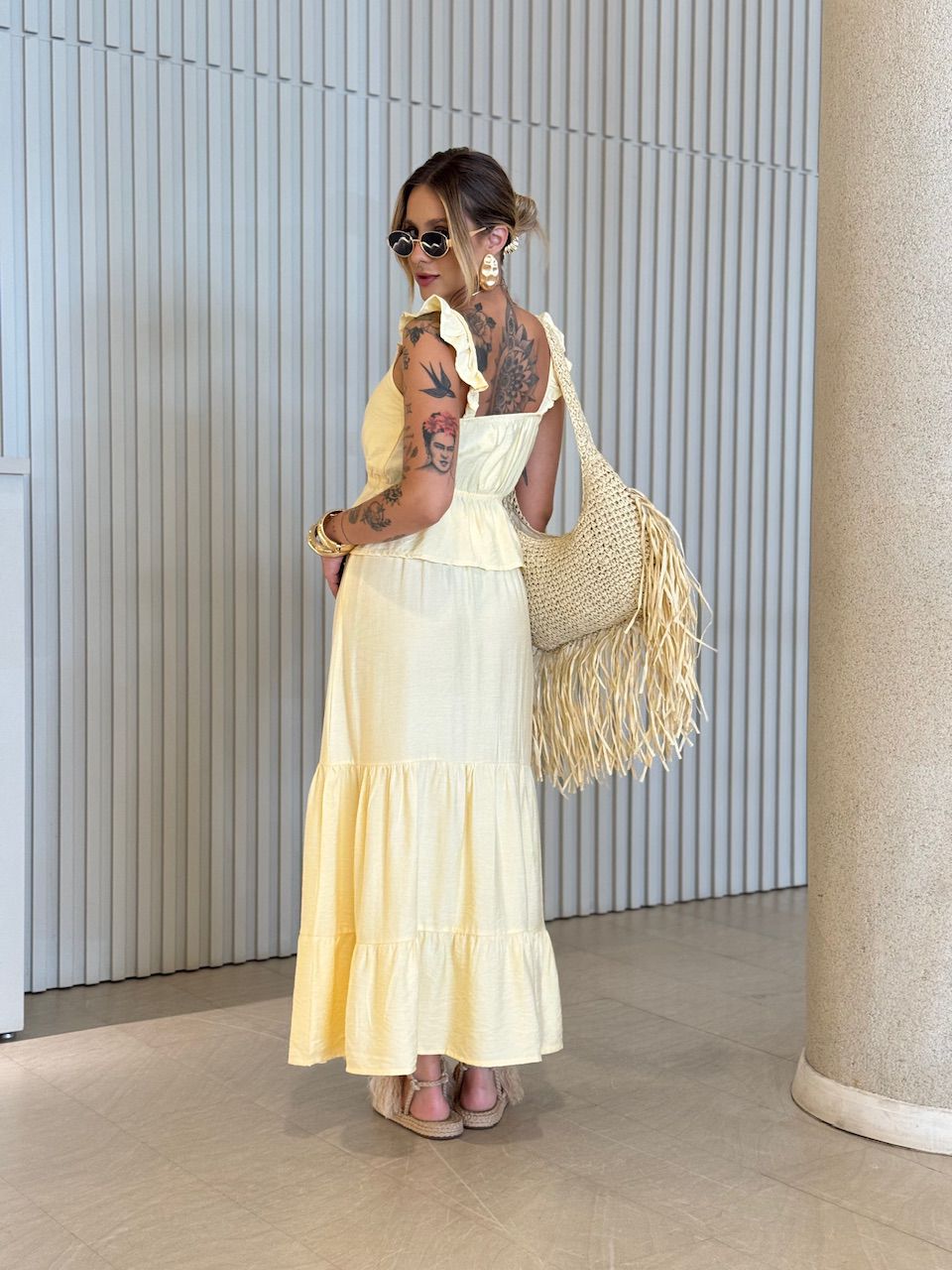 CONJUNTO FERNANDA SAIA LONGA YELLOW BUTTER