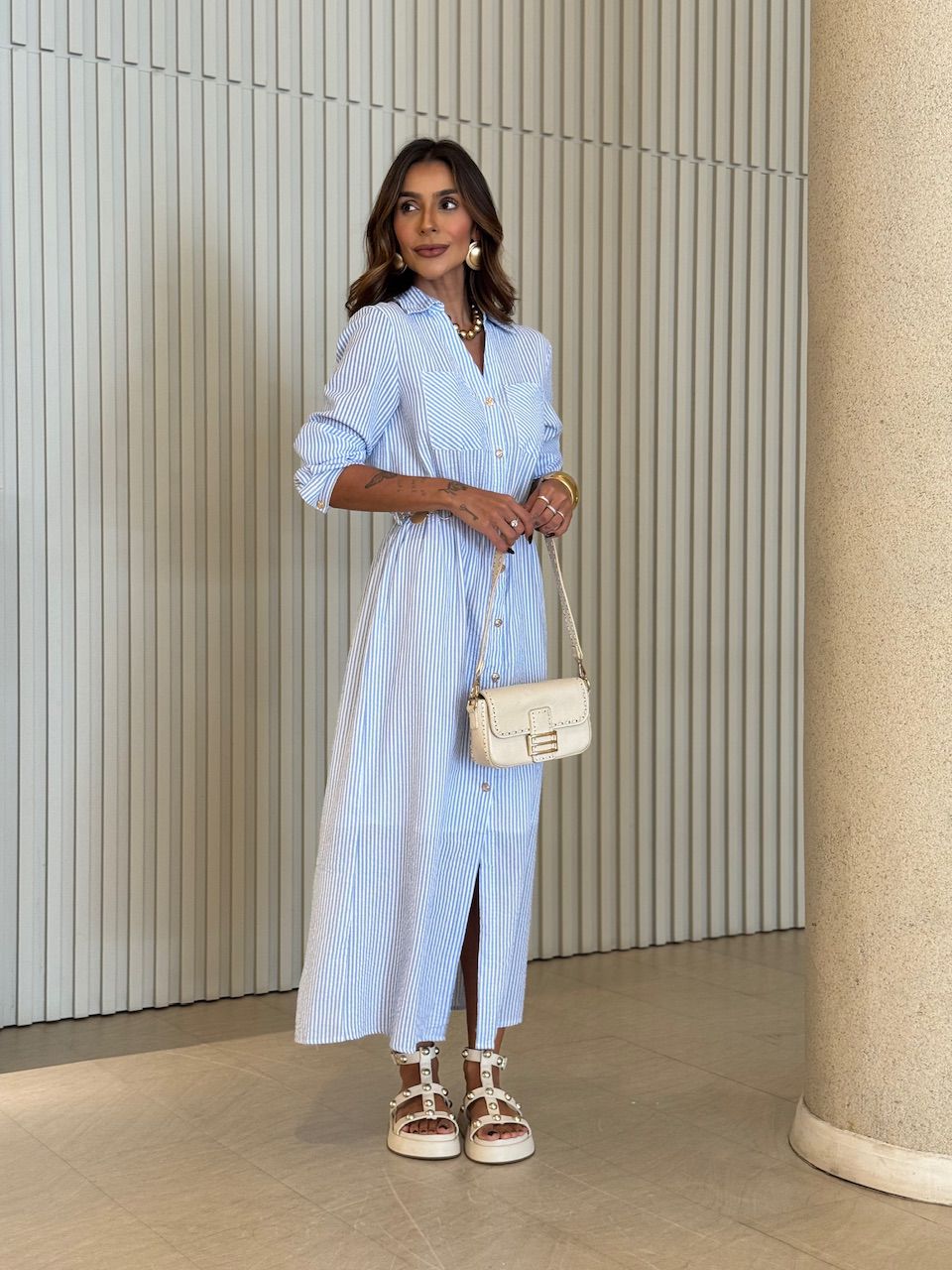 VESTIDO LUANA LISTRADO AZUL