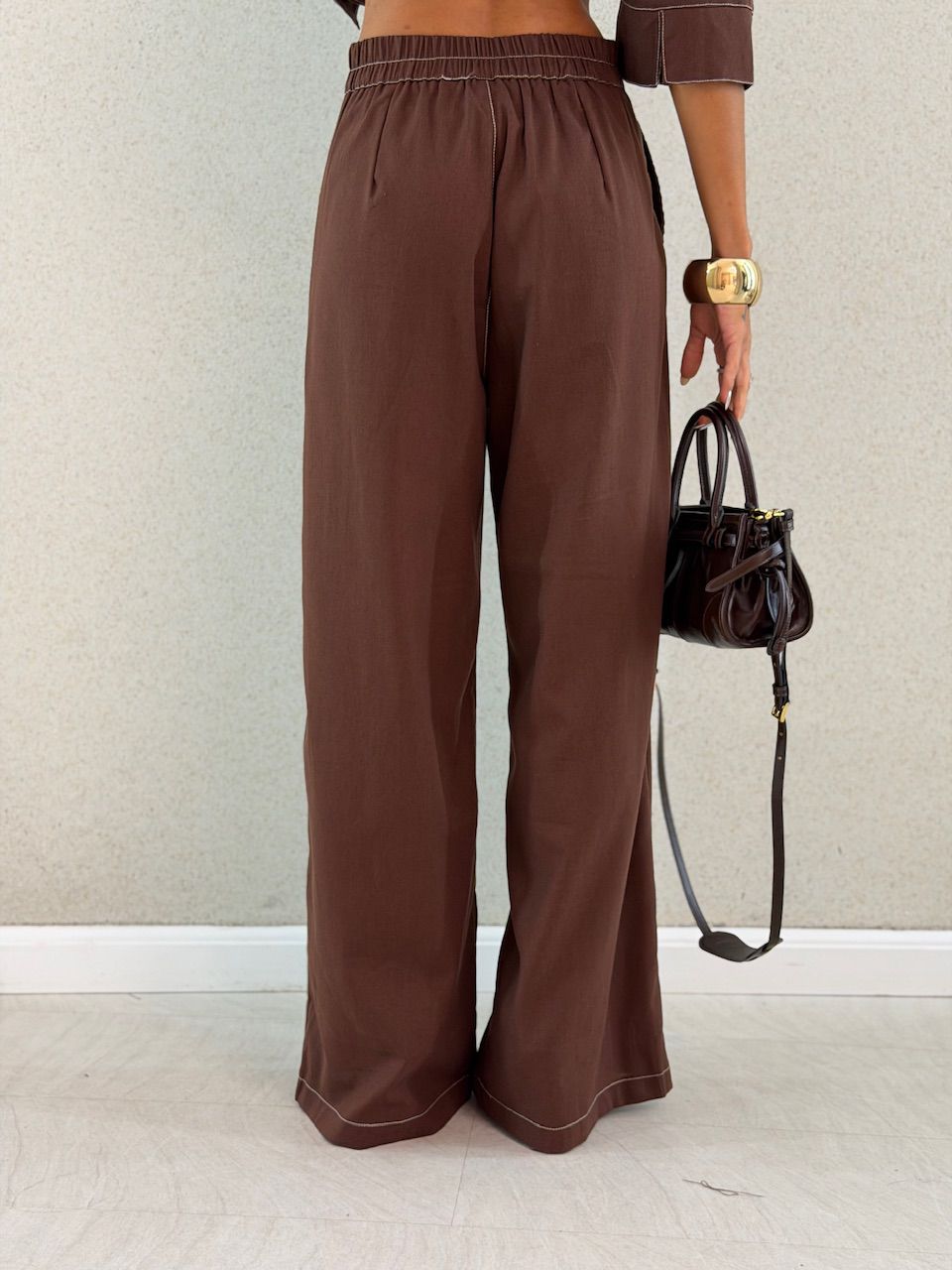 CALÇA JAMILE PESPONTO CAFÉ