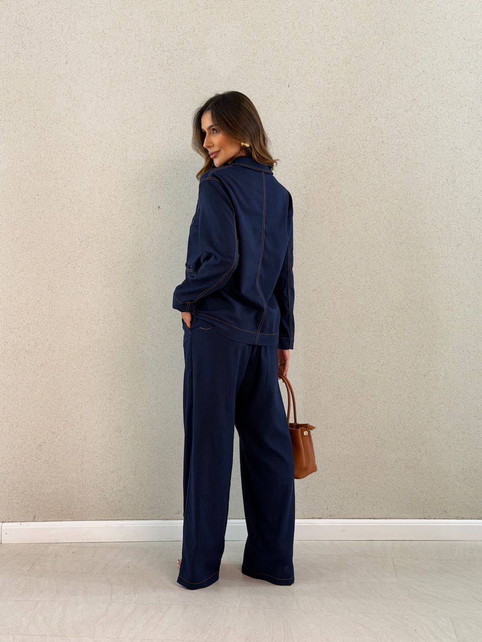 CAMISA DAIANA BOLSOS MARINHO